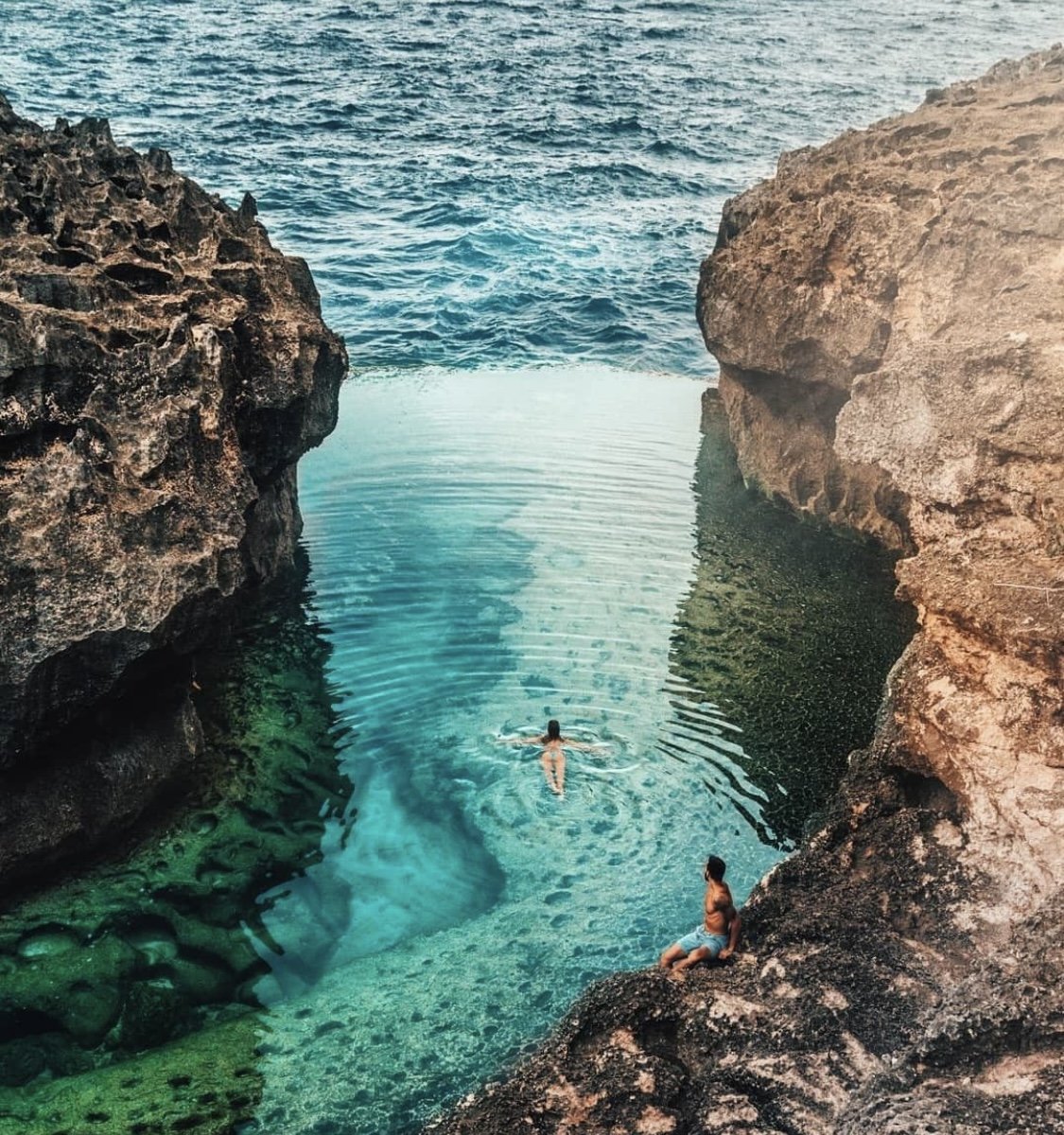 Angel's Billabong — a natural infinity pool cut into the cliffs of Nusa Penida
